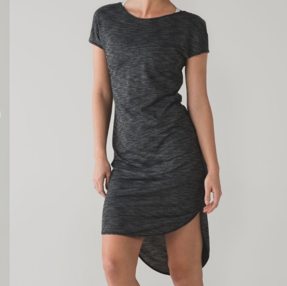 Lululemon Retreat Dress Heathered Black Sz M